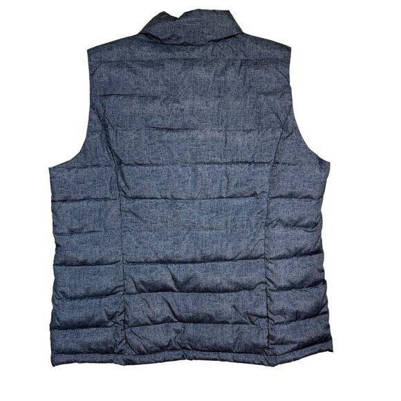 Charter Club Puffer Vest Women's Size Large Chambray Blue Full Zip Pockets - Picture 2 of 4